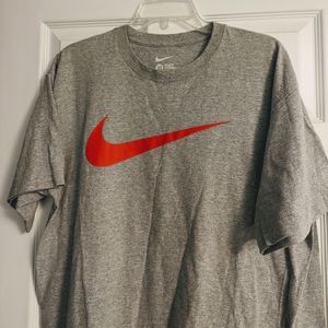 Nike Gray Swoosh Tee Size XL Loose fit Unisex